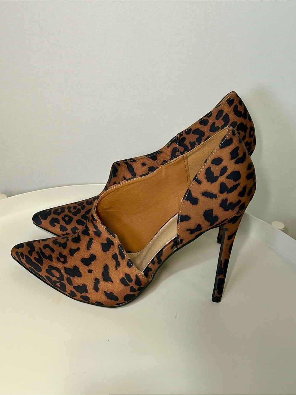 JustFab Party On The Side Leopard Stiletto Pumps 9